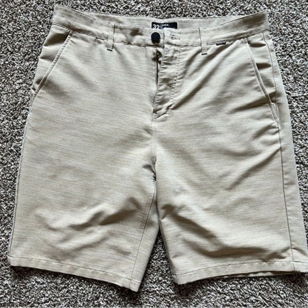 Men's Hurley Chino Flat Front Hybrid Shorts - Size 32 (KHAKI TAN)